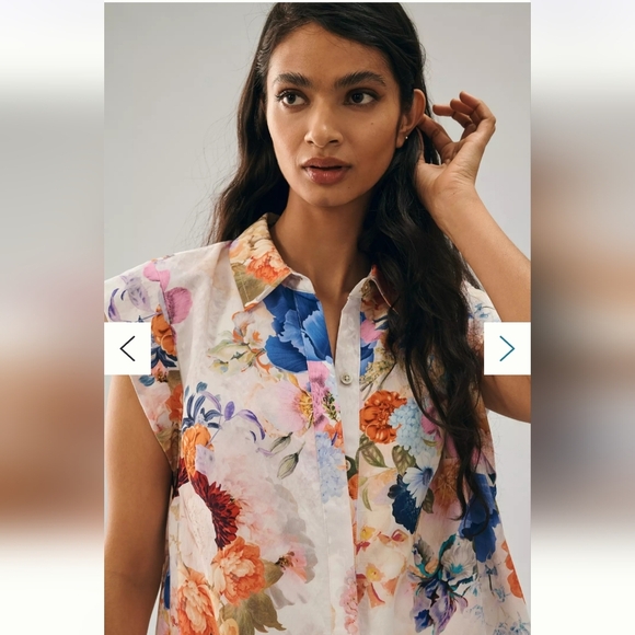 Anthropologie Maeve NWTs Floral High-Low Shirt Dress - Picture 3 of 11